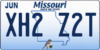 MO license plate XH2Z2T