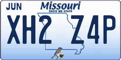 MO license plate XH2Z4P