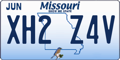 MO license plate XH2Z4V