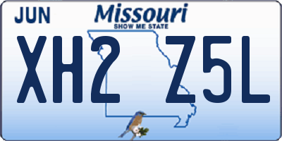 MO license plate XH2Z5L