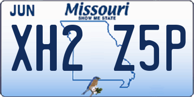 MO license plate XH2Z5P