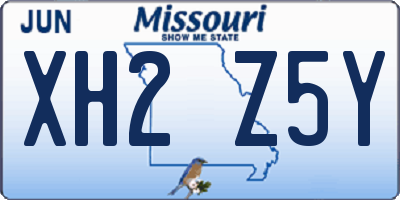 MO license plate XH2Z5Y
