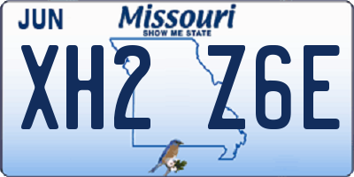 MO license plate XH2Z6E