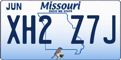MO license plate XH2Z7J