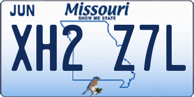 MO license plate XH2Z7L