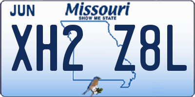 MO license plate XH2Z8L
