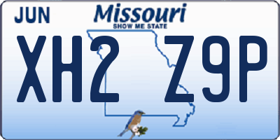MO license plate XH2Z9P