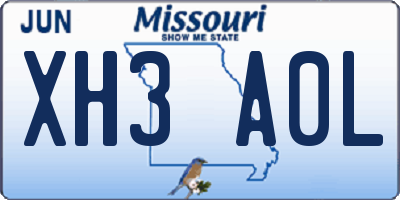 MO license plate XH3A0L