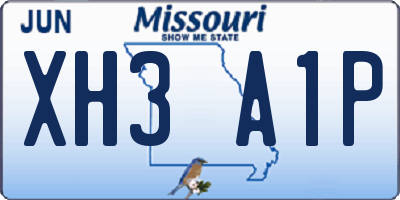 MO license plate XH3A1P