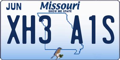 MO license plate XH3A1S