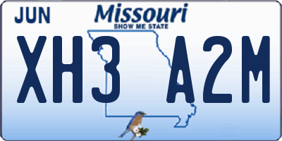 MO license plate XH3A2M