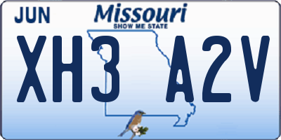 MO license plate XH3A2V