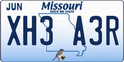 MO license plate XH3A3R