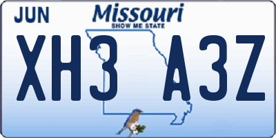 MO license plate XH3A3Z