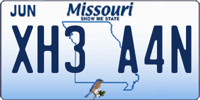 MO license plate XH3A4N