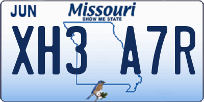 MO license plate XH3A7R