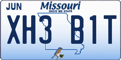 MO license plate XH3B1T