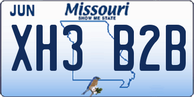 MO license plate XH3B2B