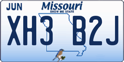 MO license plate XH3B2J