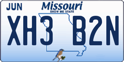 MO license plate XH3B2N