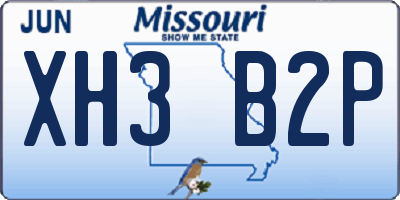 MO license plate XH3B2P