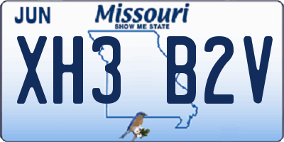 MO license plate XH3B2V