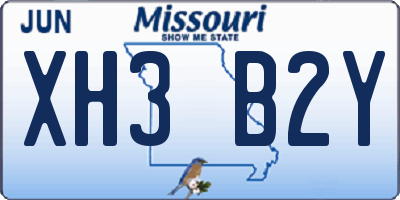 MO license plate XH3B2Y