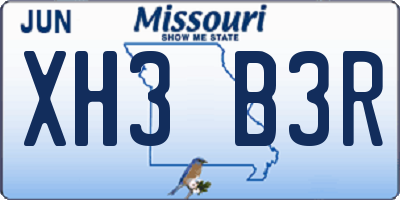 MO license plate XH3B3R