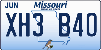 MO license plate XH3B4O