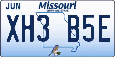 MO license plate XH3B5E