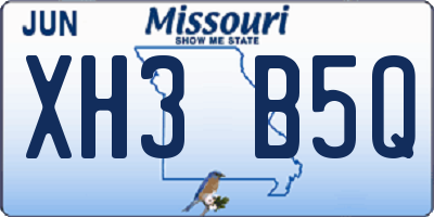 MO license plate XH3B5Q