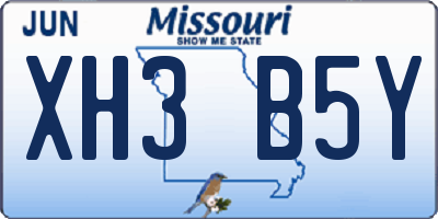 MO license plate XH3B5Y