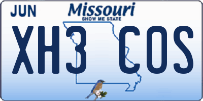 MO license plate XH3C0S