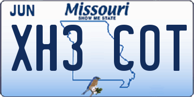 MO license plate XH3C0T