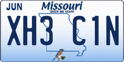 MO license plate XH3C1N