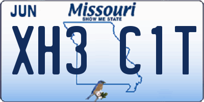 MO license plate XH3C1T