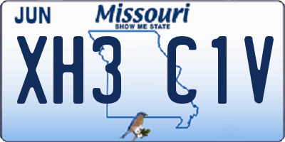 MO license plate XH3C1V