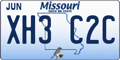 MO license plate XH3C2C