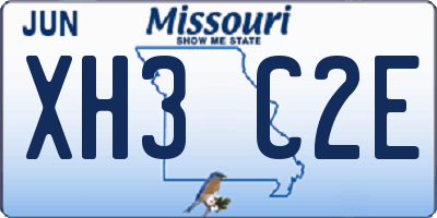 MO license plate XH3C2E