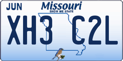 MO license plate XH3C2L