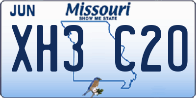 MO license plate XH3C2O