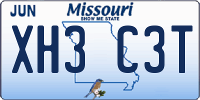 MO license plate XH3C3T
