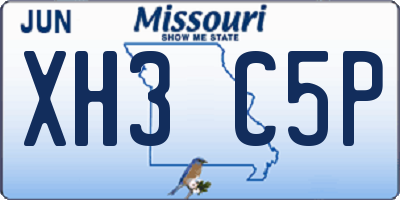 MO license plate XH3C5P