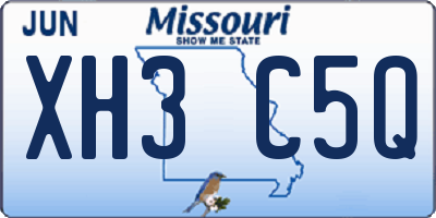 MO license plate XH3C5Q