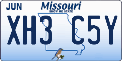 MO license plate XH3C5Y