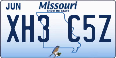 MO license plate XH3C5Z