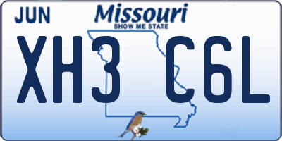 MO license plate XH3C6L