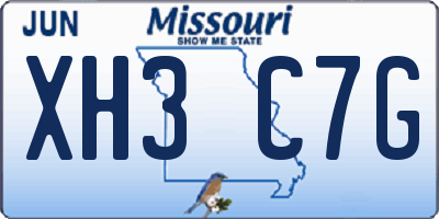 MO license plate XH3C7G