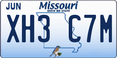 MO license plate XH3C7M