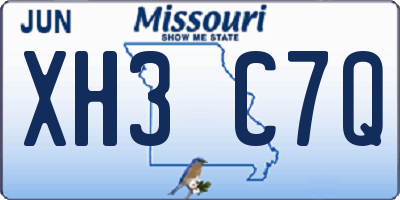 MO license plate XH3C7Q